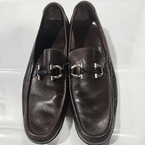 Salvatore Ferragamo Men's Brown  Moccasin Gancini Buckle Loafers Size 11 D US